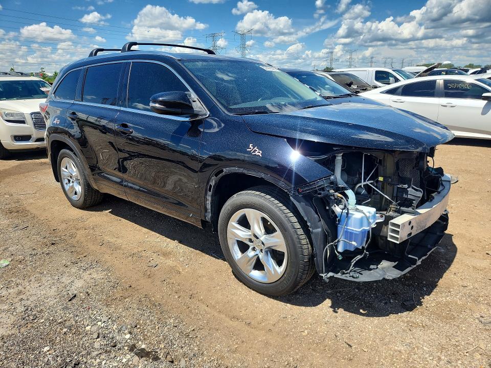 2014 Toyota Highlander VIN 5TDDKRFH5ES060082 COPART salvage auction — FRONT END, Il - Salvage Certificate, sold $6,100 on 2026-07-21 (photo 4)