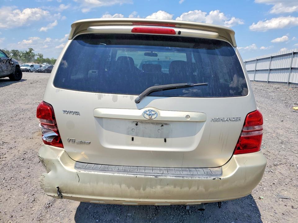 2001 Toyota Highlander VIN JTEHF21A410020916 COPART salvage auction — REAR END, Va - Cert Of Title - Salvage, sold $700 on 2026-07-08 (photo 6)