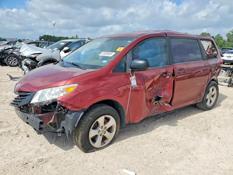 2013 Toyota Sienna VIN 5TDZK3DC8DS399766 COPART salvage auction — ALL OVER, TX - SALVAGE VEHICLE TITLE (P), sold $1,200 on 2026-07-14 (photo 1)