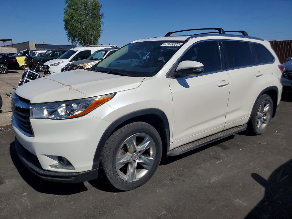 2015 Toyota Highlander VIN 5TDDKRFH9FS078599 COPART salvage auction — FRONT END, MT - CERTIFICATE OF TITLE, sold $7,500 on 2026-07-27 (photo 1)
