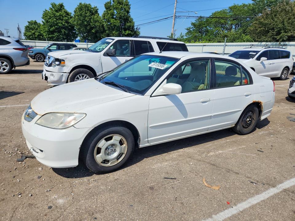 2005 Honda Civic hybrid VIN JHMES96615S013091 COPART salvage auction — ROOF, OH - CERT OF TITLE-REBUILT SALVAGE, sold $125 on 2026-07-24 (photo 1)