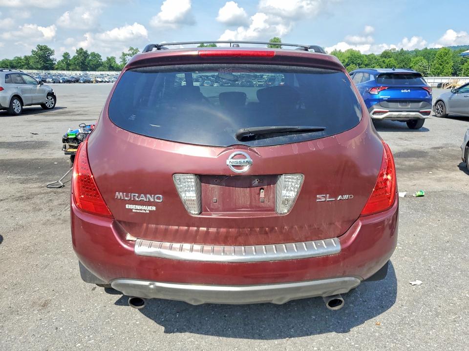 2006 Nissan Murano VIN JN8AZ08W86W540581 COPART salvage auction — MINOR DENT/SCRATCHES, Pa - Certificate Of Salvage, sold $325 on 2026-07-07 (photo 6)