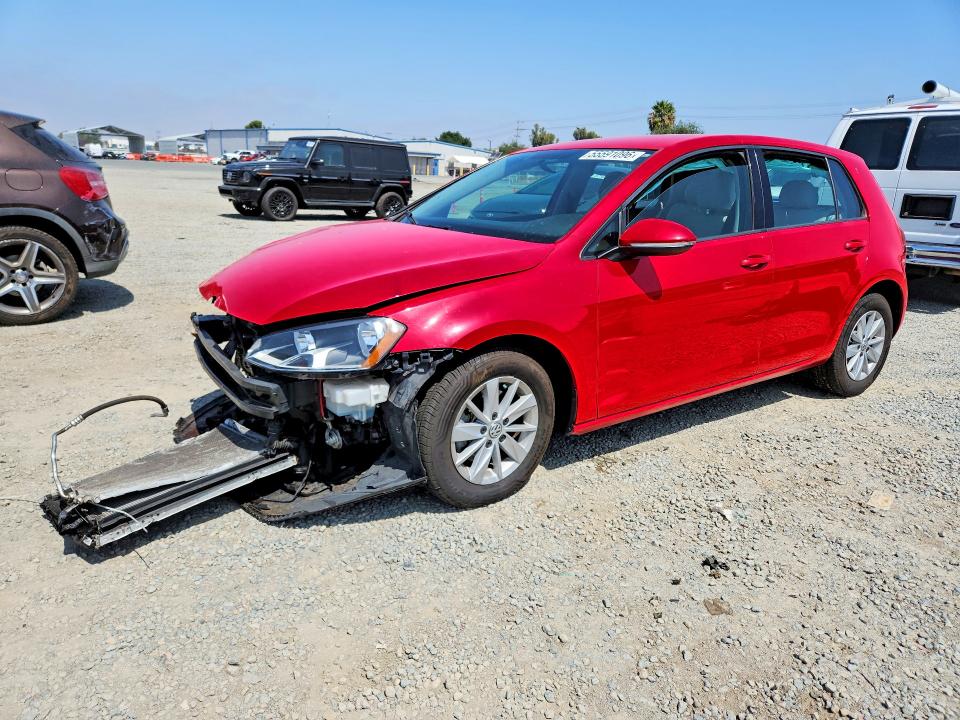 2017 Volkswagen VIN 3VW217AU3HM034004 COPART salvage auction — FRONT END, Ca - Salvage Certificate, sold $350 on 2026-07-02 (photo 1)