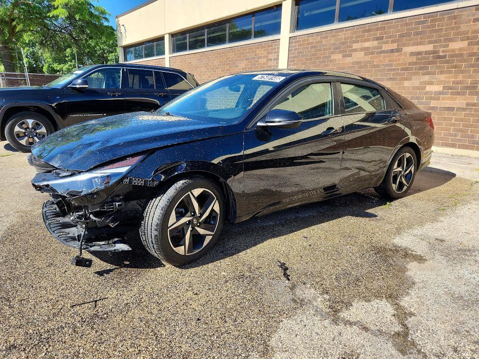 2022 Hyundai Elantra VIN KMHLP4AG3NU330318 COPART salvage auction — FRONT END, Il - Salvage Certificate, sold $3,700 on 2026-07-27 (photo 1)