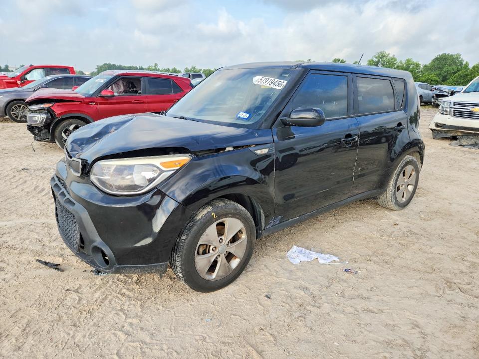 2014 Kia Soul VIN KNDJN2A26E7057027 COPART salvage auction — FRONT END, Tx - Bonded Title - Salvage, sold $900 on 2026-07-02 (photo 1)