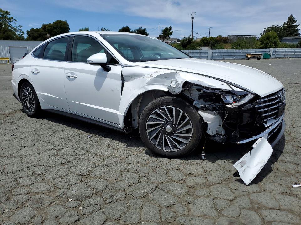 2021 Hyundai Sonata hybrid VIN KMHL34JJ7MA027761 COPART salvage auction — FRONT END, Ca - Salvage Certificate, sold $15 on 2026-07-24 (photo 4)