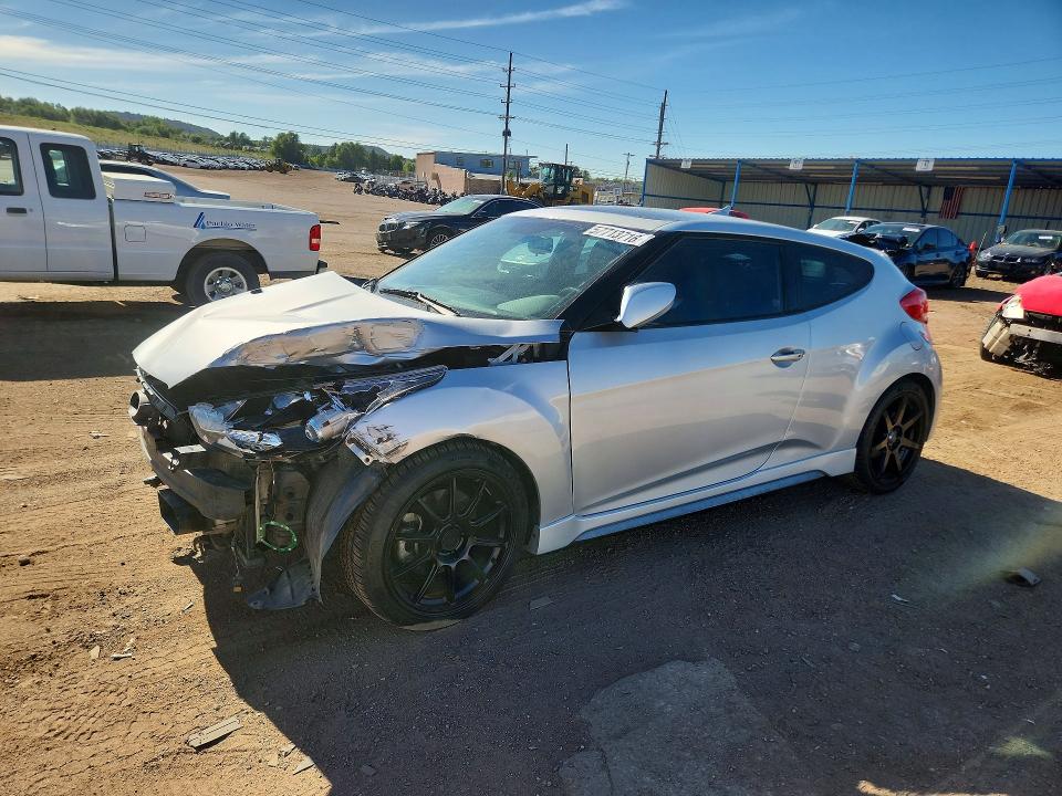 2015 Hyundai Veloster VIN KMHTC6AE8FU227466 COPART salvage auction — FRONT END, Id - Salvage Certificate Of Title, sold $475 on 2026-09-02 (photo 1)