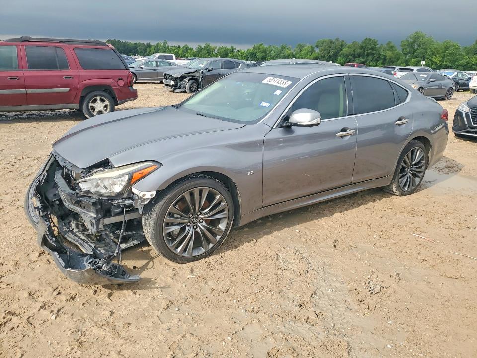 2018 Infiniti Q70 VIN JN1BY1AP3JM180882 COPART salvage auction — FRONT END, Tx - Certificate Of Title, sold $2,700 on 2026-07-31 (photo 1)