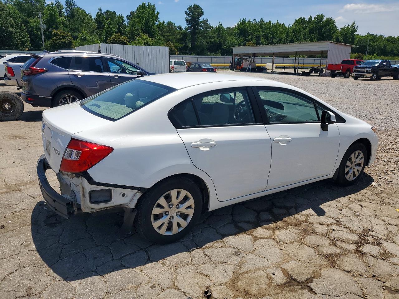 2012 Honda Civic VIN 19XFB2F53CE109809 COPART salvage auction — Rear End, TN - SALVAGE CERTIFICATE, sold $3,750 on 2026-07-09 (photo 3)