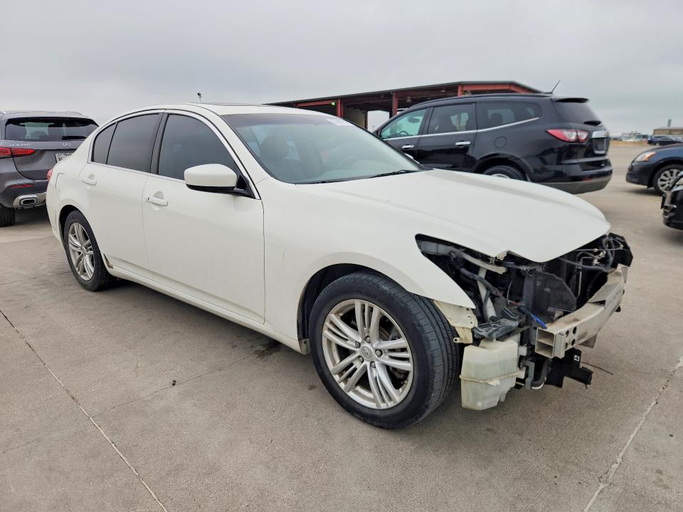 2012 Infiniti G VIN JN1DV6APXCM810284 COPART salvage auction — FRONT END, Tx - Salvage Vehicle Title, sold $525 on 2026-07-16 (photo 4)