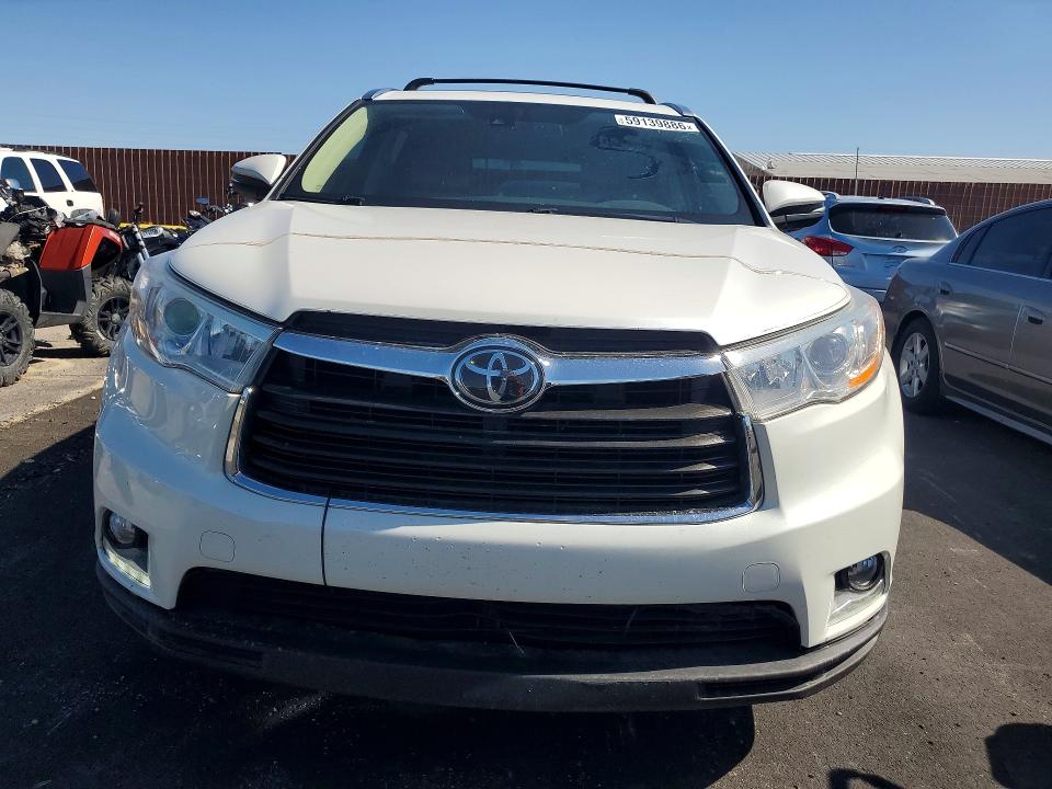 2015 Toyota Highlander VIN 5TDDKRFH9FS078599 COPART salvage auction — FRONT END, MT - CERTIFICATE OF TITLE, sold $7,500 on 2026-07-27 (photo 5)