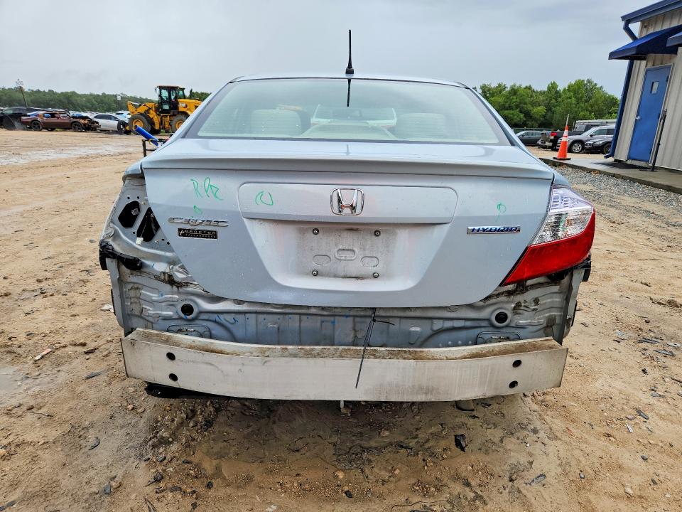 2012 Honda Civic VIN JHMFB4F27CS009127 COPART salvage auction — REAR END, Fl - Cert Of Title Slvg Rebuildable, sold $725 on 2026-07-31 (photo 6)