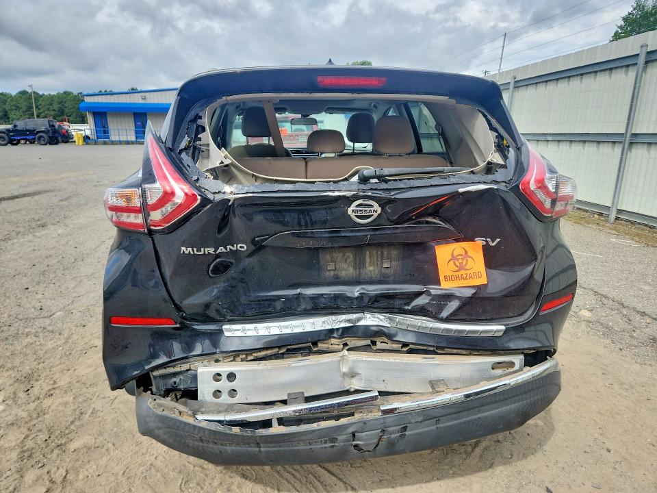 2015 Nissan Murano VIN 5N1AZ2MG1FN261366 COPART salvage auction — REAR END, La - Cert Of Title-Salvage, sold $1,000 on 2026-07-09 (photo 6)