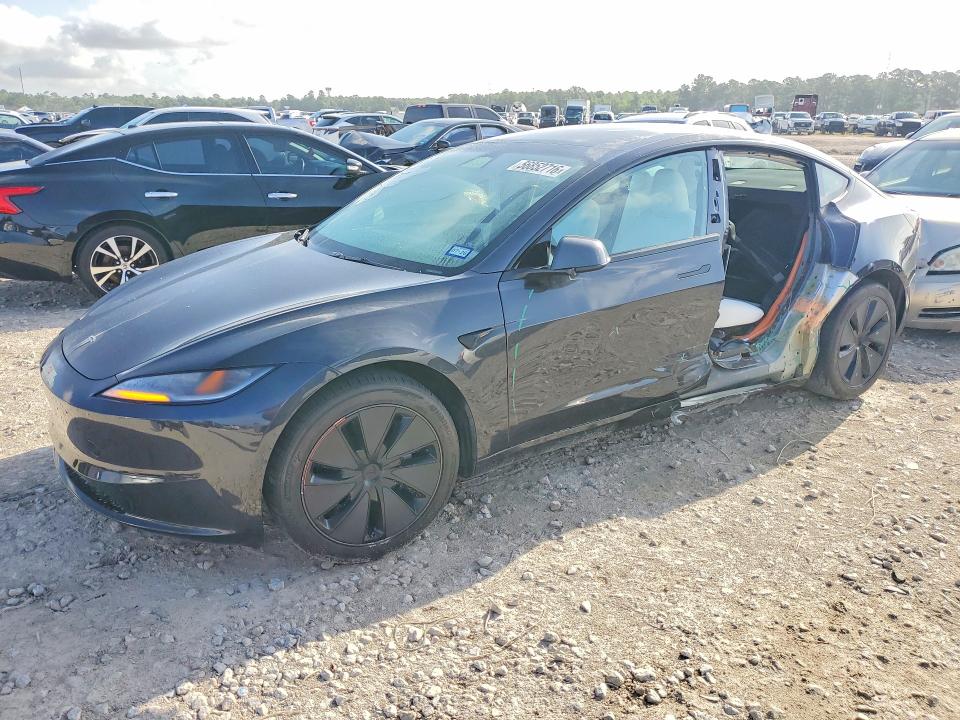 2024 Tesla Model 3 VIN 5YJ3E1EB9RF806576 COPART salvage auction — SIDE, TX - SALVAGE VEHICLE TITLE, sold $12,900 on 2026-07-17 (photo 1)