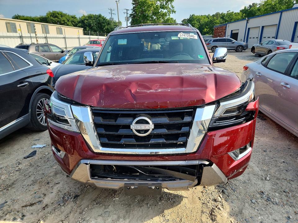 2024 Nissan Armada VIN JN8AY2DB4R9850652 COPART salvage auction — FRONT END, Va - Cert Of Title - Salvage, sold $17,200 on 2026-07-28 (photo 5)