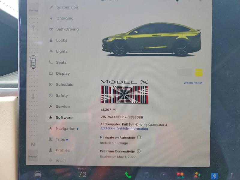 2023 Tesla VIN 7SAXCBE67PF383089 COPART salvage auction — FRONT END, Ga - Cert Of Title-Salvage, sold $18,200 on 2026-07-09 (photo 9)