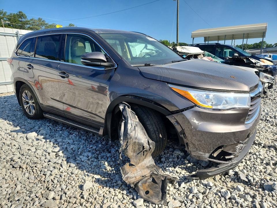 2014 Toyota Highlander VIN 5TDJKRFH5ES039042 COPART salvage auction — FRONT END, GA - CERT OF TITLE-SALVAGE, sold $4,050 on 2026-07-30 (photo 4)