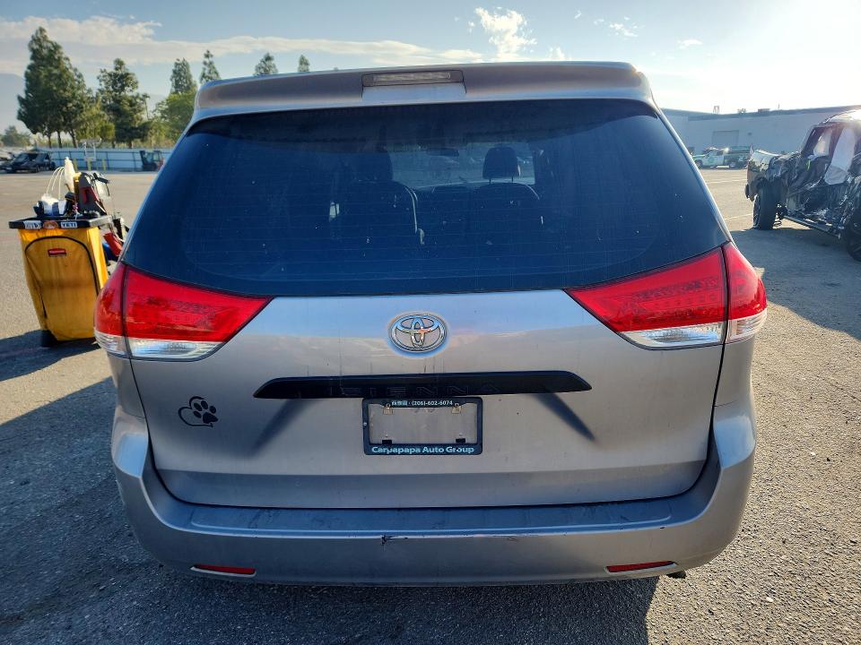 2013 Toyota Sienna VIN 5TDZK3DC7DS391089 COPART salvage auction — FRONT END, CA - SALVAGE CERTIFICATE, sold $200 on 2026-07-28 (photo 6)