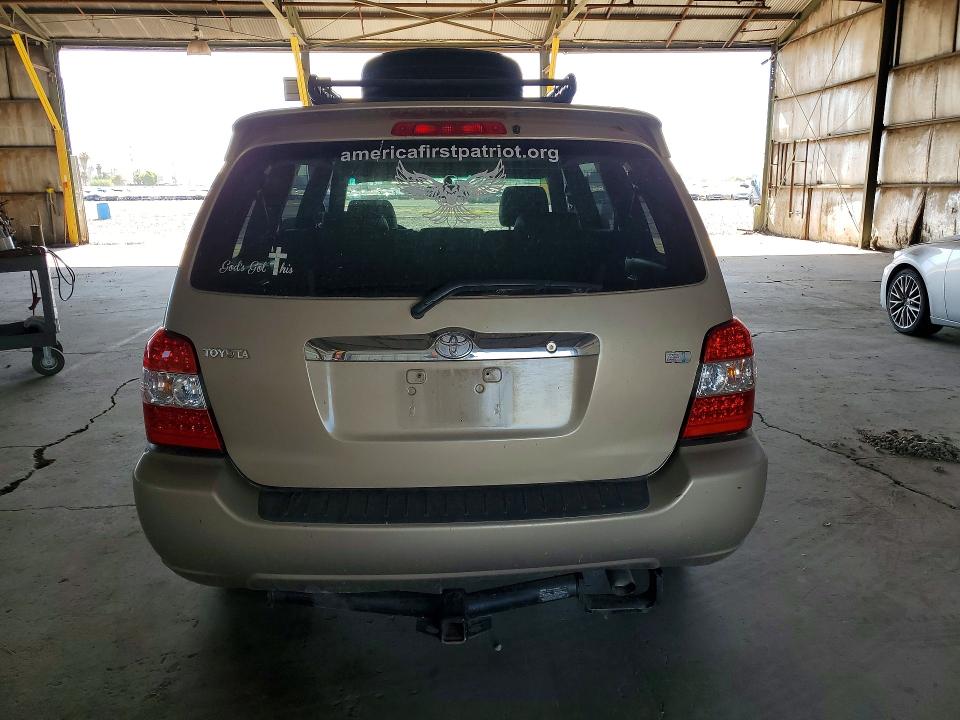 2006 Toyota Highlander hybrid VIN JTEDW21A960002868 COPART salvage auction — MECHANICAL, AZ - CERT OF TITLE-RESTORED SALVAGE, sold $250 on 2026-07-13 (photo 6)