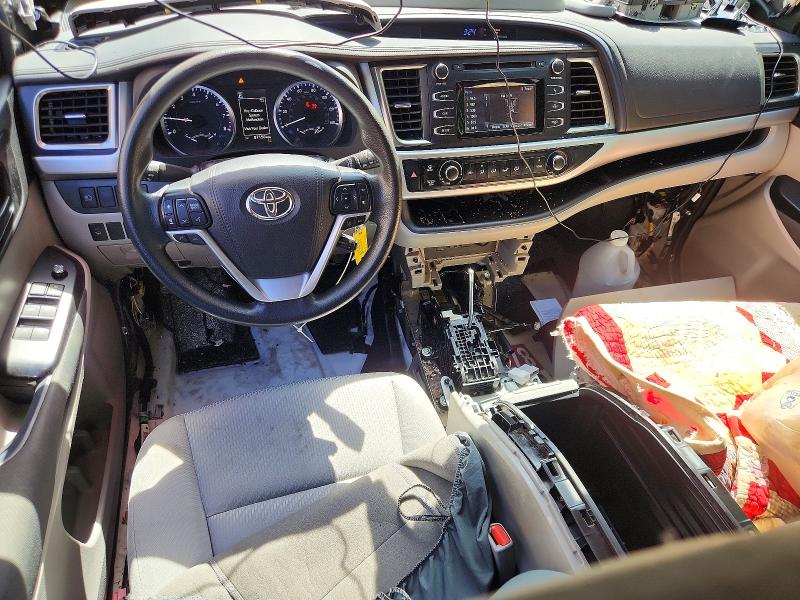 2019 Toyota Highlander VIN 5TDBZRFH1KS722495 COPART salvage auction — FRONT END, Vt - Cert Of Title-Salvage Vehicle, sold $8,300 on 2026-07-06 (photo 8)