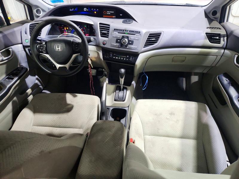 2012 Honda Civic hybrid VIN JHMFB4F23CS011165 COPART salvage auction — FRONT END, Nh - Certificate Of Title, sold $100 on 2026-07-09 (photo 8)