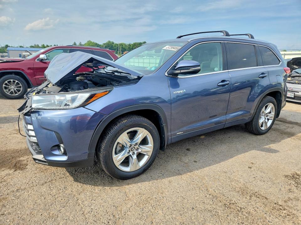 2019 Toyota Highlander VIN 5TDDGRFH8KS057707 COPART salvage auction — FRONT END, PA - CERTIFICATE OF SALVAGE, sold $3,100 on 2026-07-21 (photo 1)