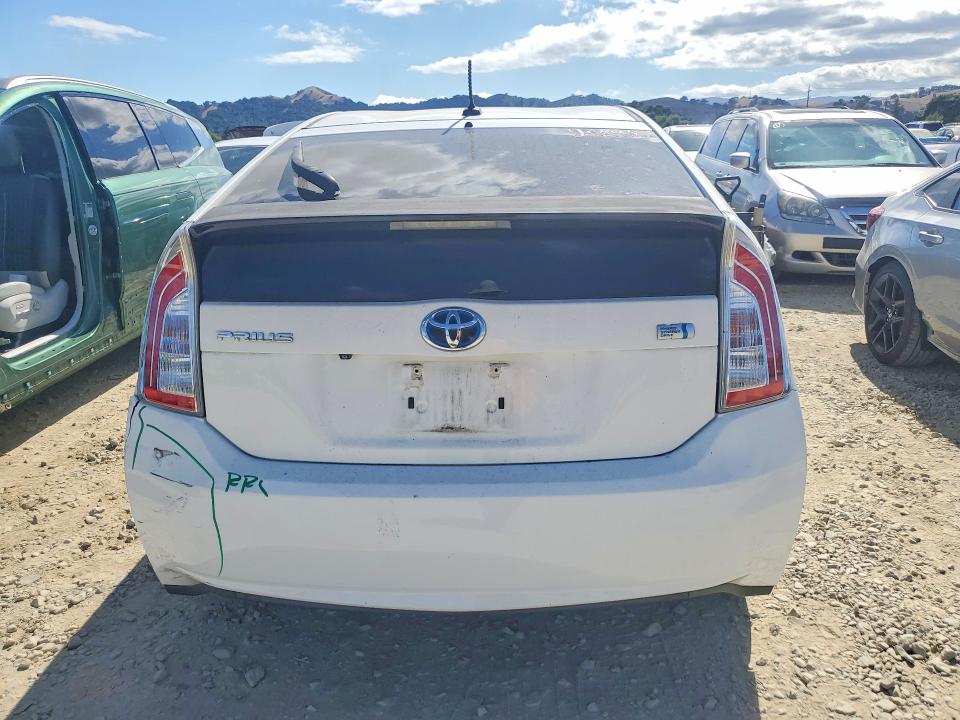 2012 Toyota Prius VIN JTDKN3DU3C5527238 COPART salvage auction — VANDALISM, CA - SALVAGE CERTIFICATE, sold $1,350 on 2026-07-28 (photo 6)