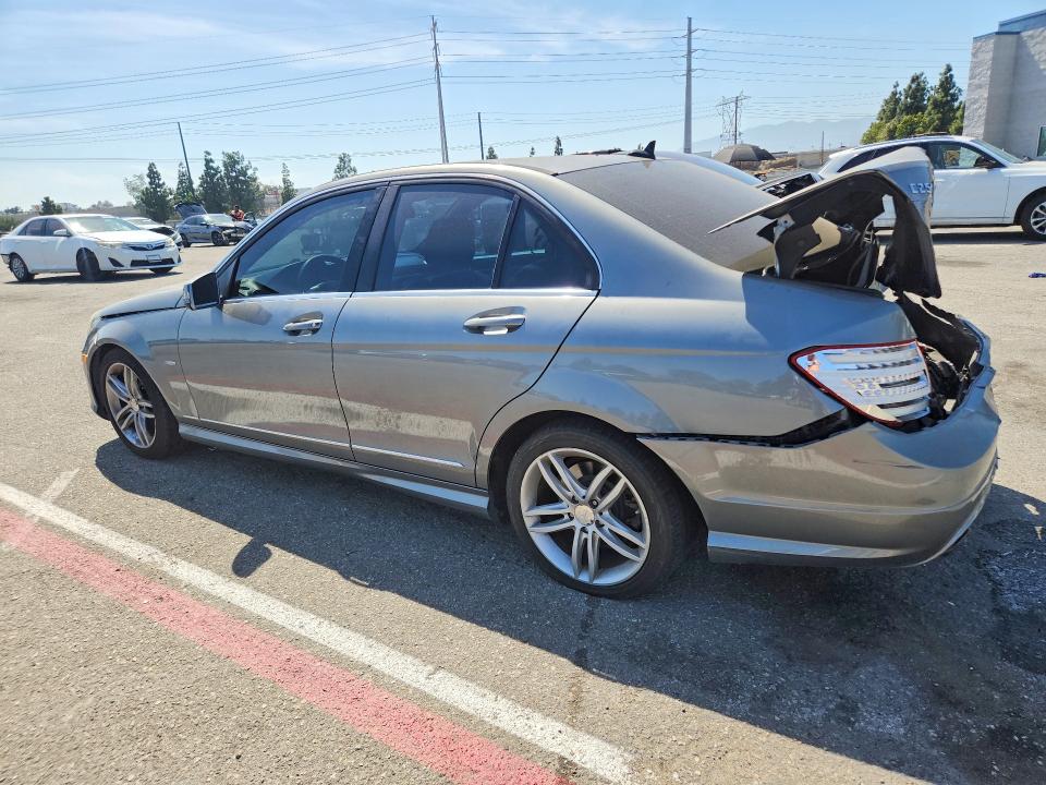 2012 Mercedes-benz C-klasse VIN WDDGF4HB3CR202475 COPART salvage auction — REAR END, CA - SALVAGE CERTIFICATE, sold $175 on 2026-08-04 (photo 2)