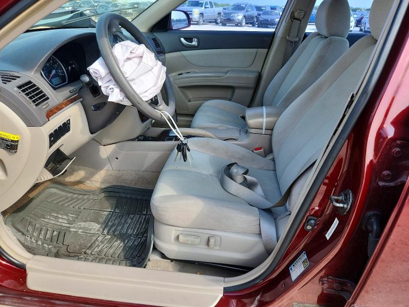 2008 Hyundai Sonata VIN 5NPET46C18H325504 COPART salvage auction — FRONT END, TX - SALVAGE VEHICLE TITLE, sold $125 on 2026-07-16 (photo 7)