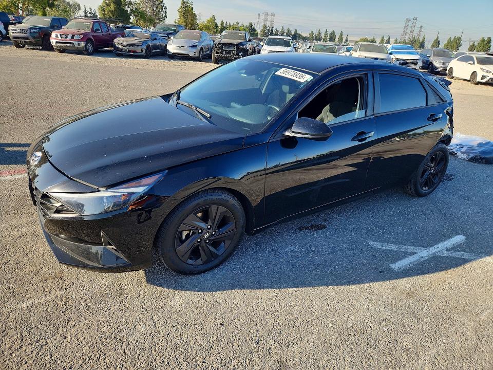 2021 Hyundai Elantra VIN 5NPLS4AG3MH031536 COPART salvage auction — REAR END, Ca - Salvage Certificate, sold $2,300 on 2026-07-28 (photo 1)