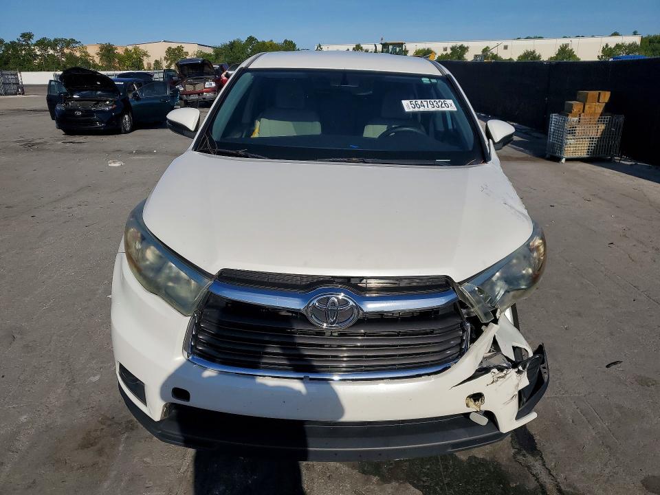 2016 Toyota Highlander VIN 5TDZKRFH5GS166928 COPART salvage auction — FRONT END, FL - CERT OF TITLE SLVG REBUILDABLE, sold $2,600 on 2026-07-02 (photo 5)