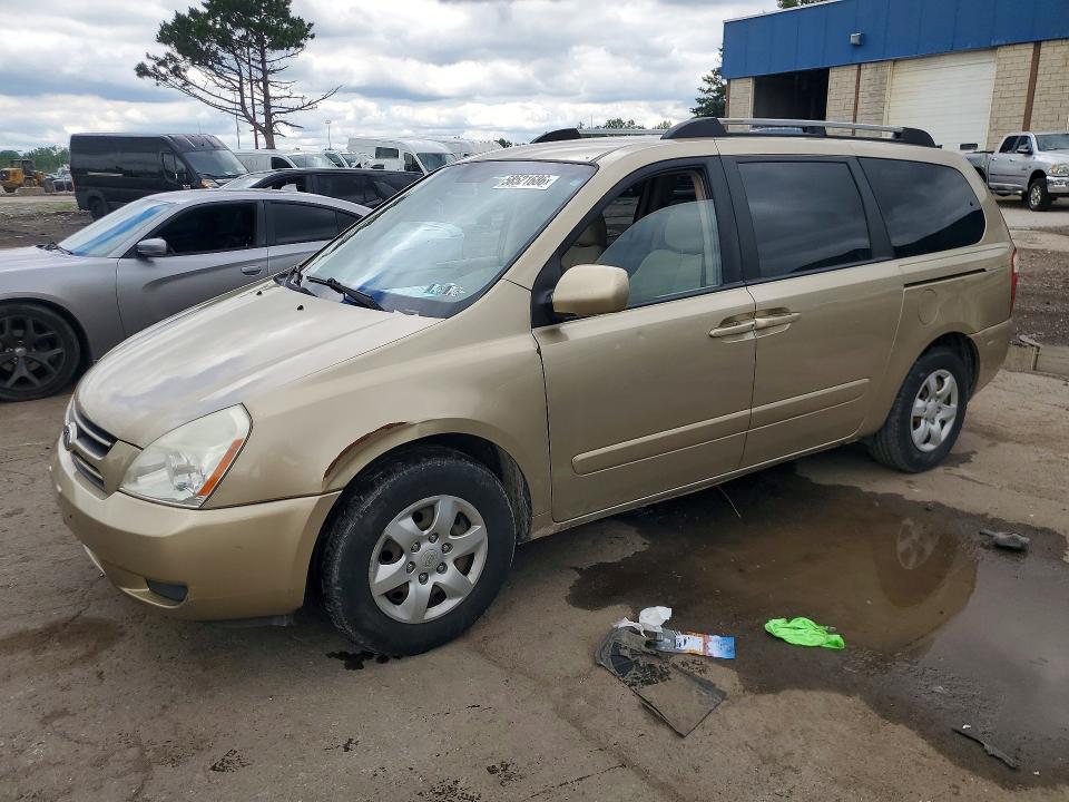 2006 Kia SEDONA VIN KNDMB233X66056966 COPART salvage auction — FRONT END, Mi - Cert Of Title-Salvage Vehicle, sold $625 on 2026-07-28 (photo 1)