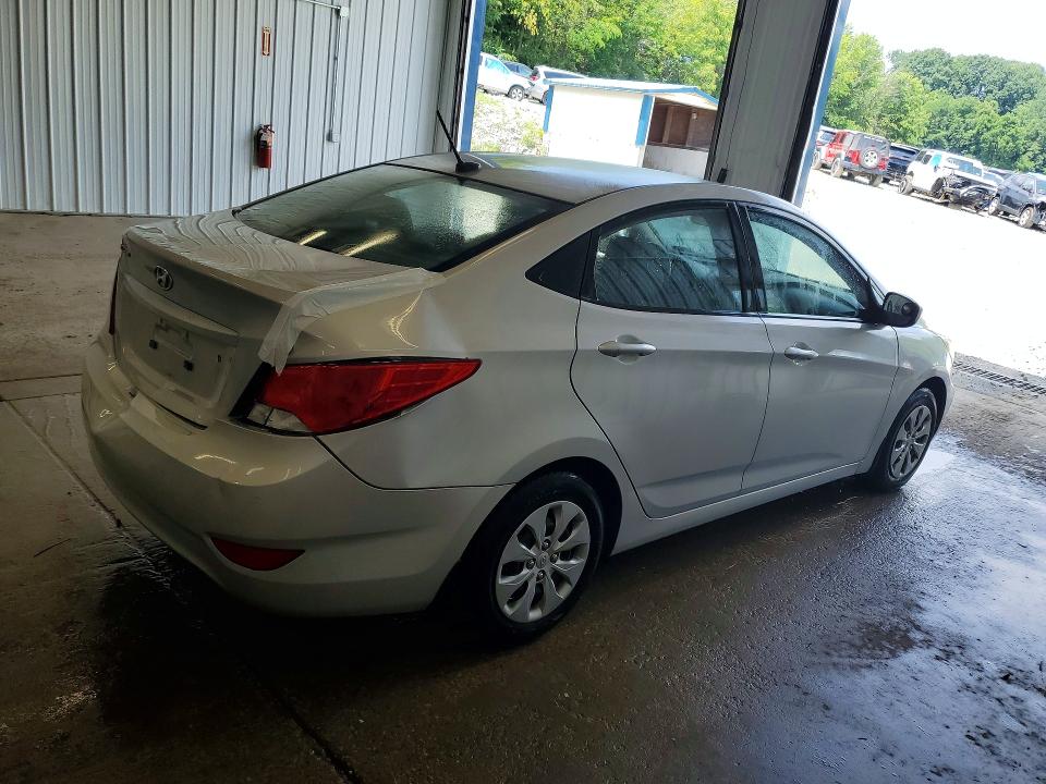 2016 Hyundai Accent VIN KMHCT4AE6GU139621 COPART salvage auction — REAR END, Pa - Certificate Of Salvage, sold $800 on 2026-07-15 (photo 3)
