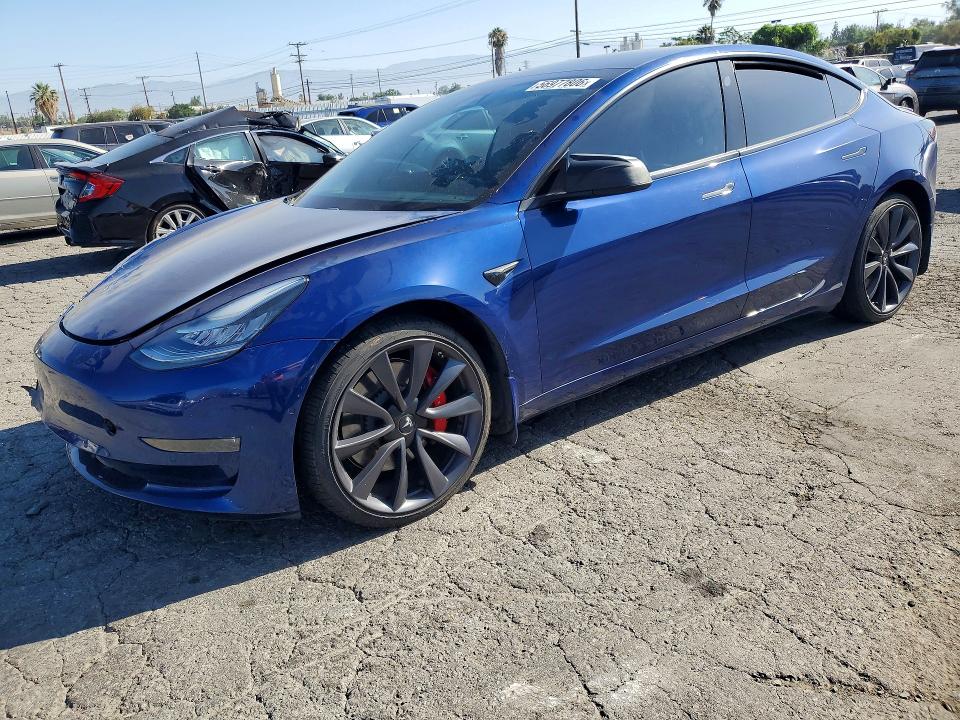 2020 Tesla Model 3 VIN 5YJ3E1EC8LF641202 COPART salvage auction — FRONT END, Ca - Salvage Certificate, sold $7,700 on 2026-07-30 (photo 1)