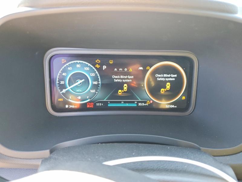 2022 Hyundai Kona VIN KM8K33A39NU870707 COPART salvage auction — FRONT END, Ca - Salvage Certificate, sold $4,450 on 2026-07-06 (photo 9)