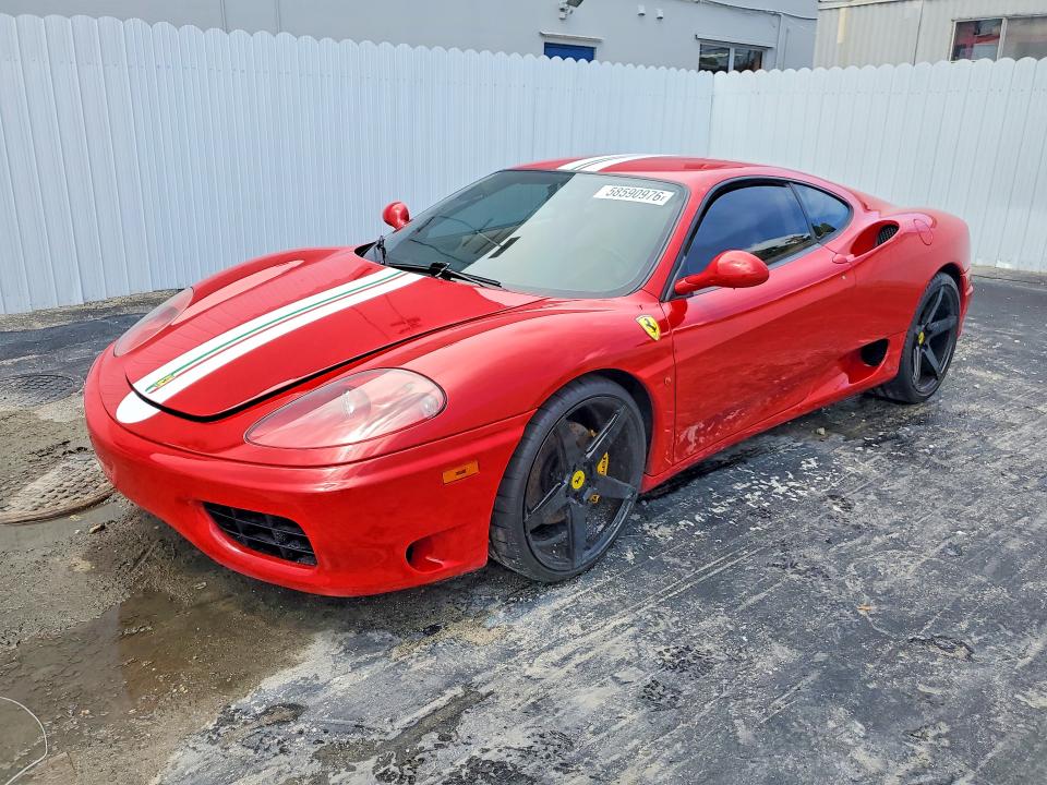 2004 Ferrari 360 VIN ZFFYU51A140137225 COPART salvage auction — WATER/FLOOD, FL - CERT OF TITLE-SLVG REBLD FLOOD, sold $40,500 on 2026-08-04 (photo 1)