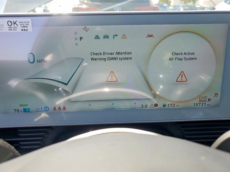 2024 Hyundai Ioniq VIN KM8KN4DE8RU288682 COPART salvage auction — FRONT END, Ca - Salvage Certificate, sold $5,700 on 2026-07-13 (photo 9)