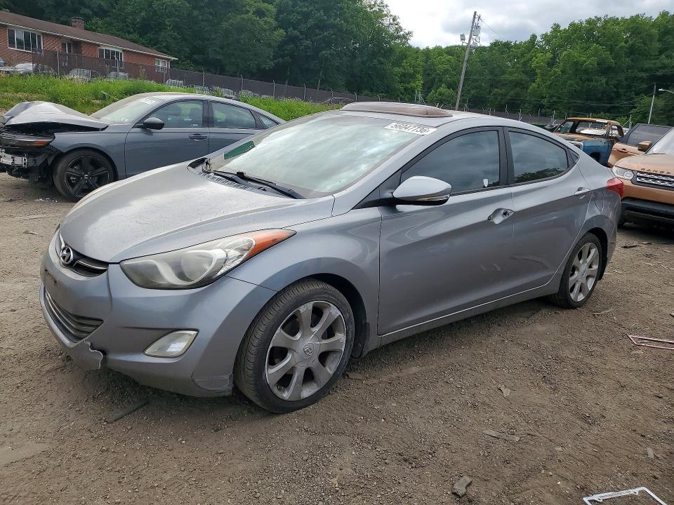 2012 Hyundai Elantra VIN KMHDH4AEXCU351454 COPART salvage auction — VANDALISM, Md - Cert Of Salvage > 75% Damage, sold $1,100 on 2026-07-02 (photo 1)