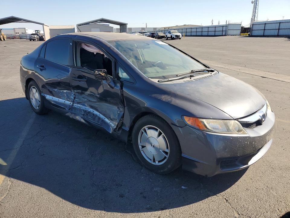 2009 Honda Civic hybrid VIN JHMFA362X9S001982 COPART salvage auction — SIDE, CA - SALVAGE CERTIFICATE, sold $325 on 2026-07-30 (photo 4)