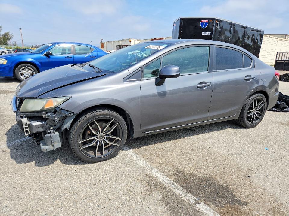 2013 Honda Civic VIN 2HGFB2F50DH513528 COPART salvage auction — FRONT END, Ca - Salvage Certificate, sold $1,600 on 2026-07-02 (photo 1)
