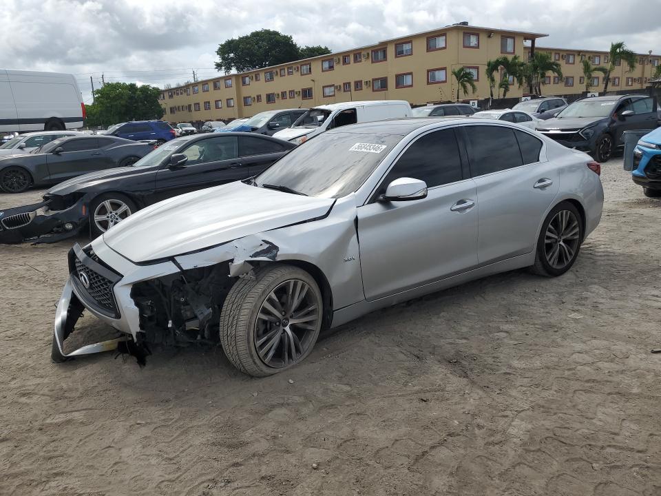 2018 Infiniti Q50 VIN JN1EV7AP5JM362057 COPART salvage auction — FRONT END, Fl - Cert Of Title Slvg Rebuildable, sold $2,550 on 2026-07-10 (photo 1)