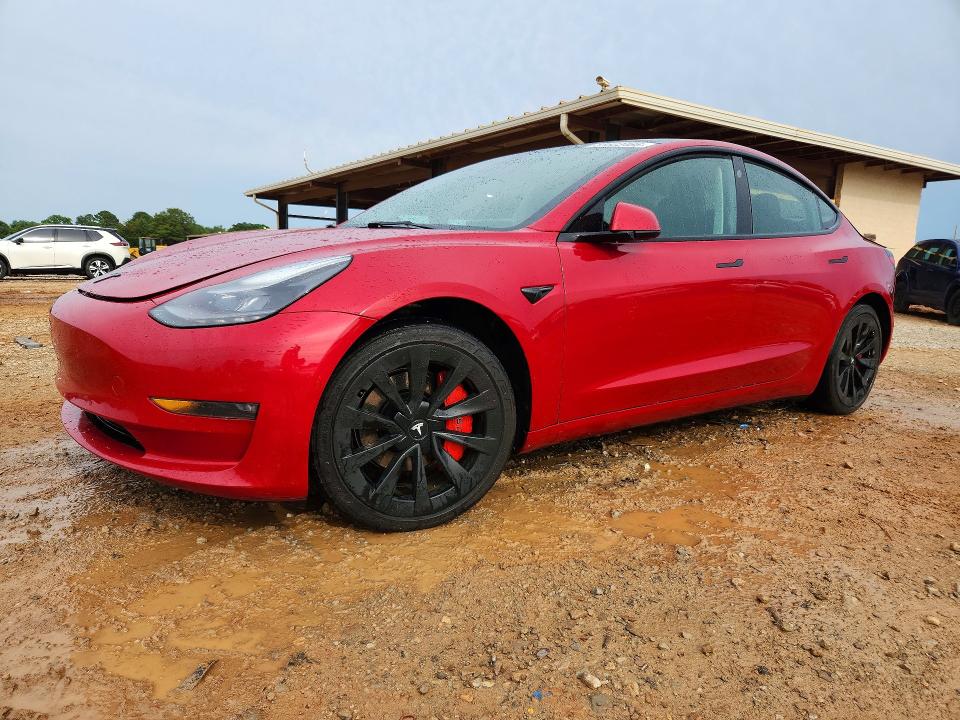 2022 Tesla Model 3 VIN 5YJ3E1EB3NF186060 COPART salvage auction — REAR END, Al - Cert Of Title-Salvage Title, sold $5,600 on 2026-07-08 (photo 1)