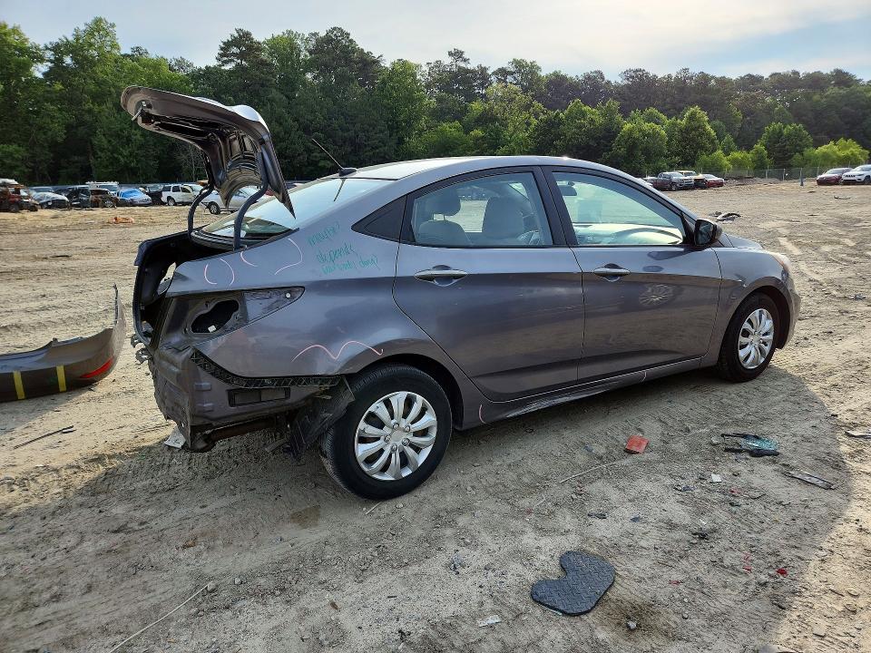 2014 Hyundai Accent VIN KMHCT4AE8EU588389 COPART salvage auction — REAR END, Md - Cert Of Salvage > 75% Damage, sold $250 on 2026-07-21 (photo 3)