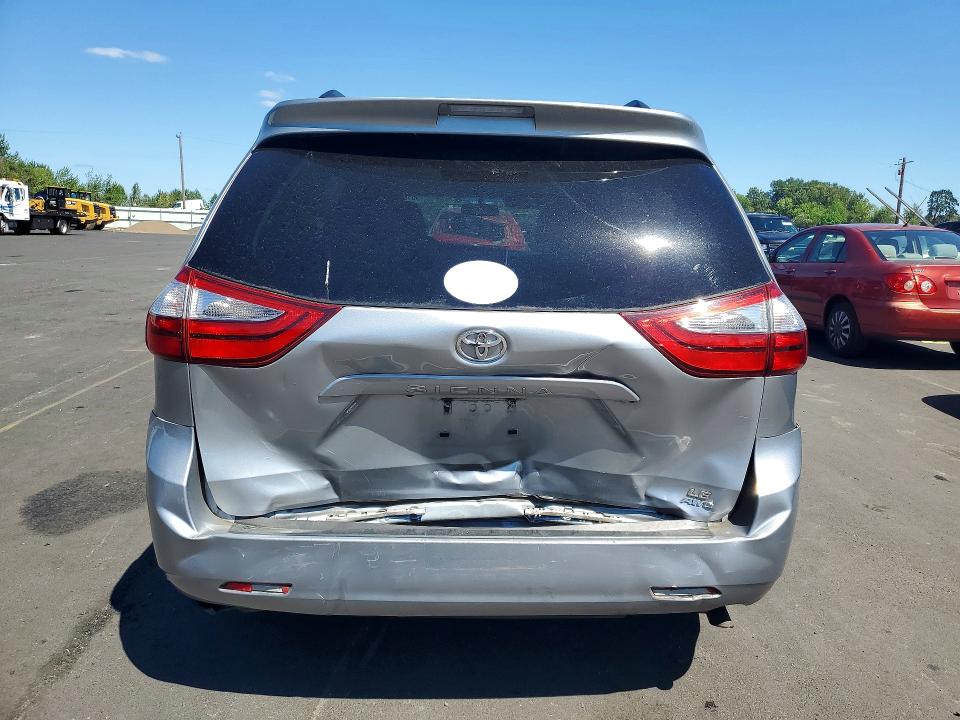 2017 Toyota Sienna VIN 5TDJZ3DC0HS186762 COPART salvage auction — REAR END, Or - Salvage Title Certificate, sold $7,000 on 2026-07-22 (photo 6)
