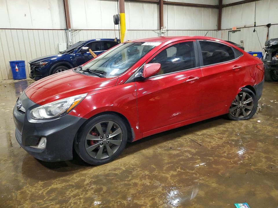 2013 Hyundai Accent VIN KMHCU4AE5DU436582 COPART salvage auction — REAR END, Pa - Certificate Of Salvage, sold $550 on 2026-07-07 (photo 1)