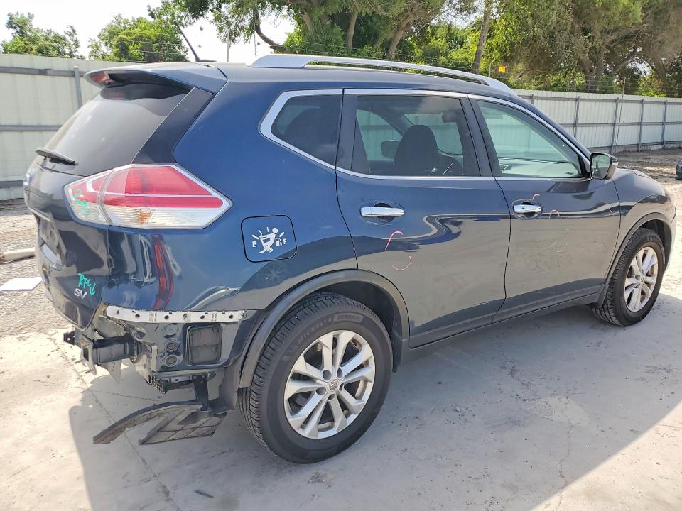 2016 Nissan Rogue VIN KNMAT2MT9GP667503 COPART salvage auction — REAR END, Tx - Salvage Vehicle Title, sold $2,750 on 2026-07-14 (photo 3)
