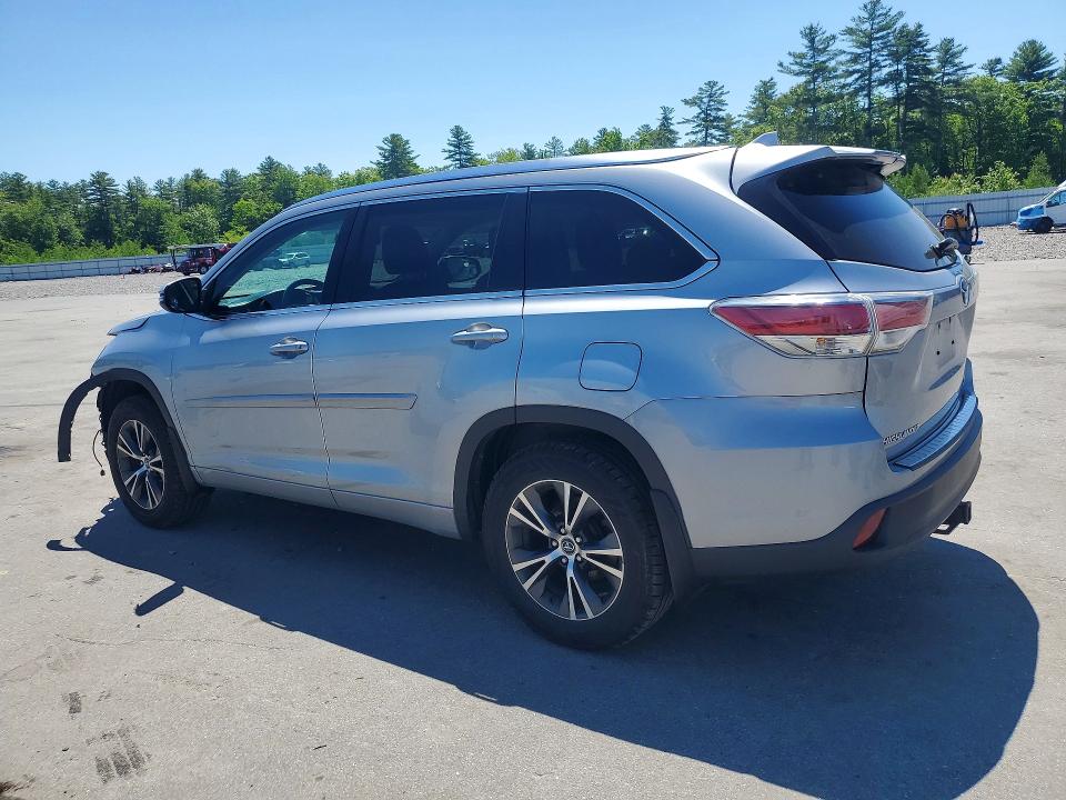 2016 Toyota Highlander VIN 5TDJKRFH8GS290186 COPART salvage auction — FRONT END, Me - Cert Of Title-Salvage Collisio, sold $7,700 on 2026-07-06 (photo 2)