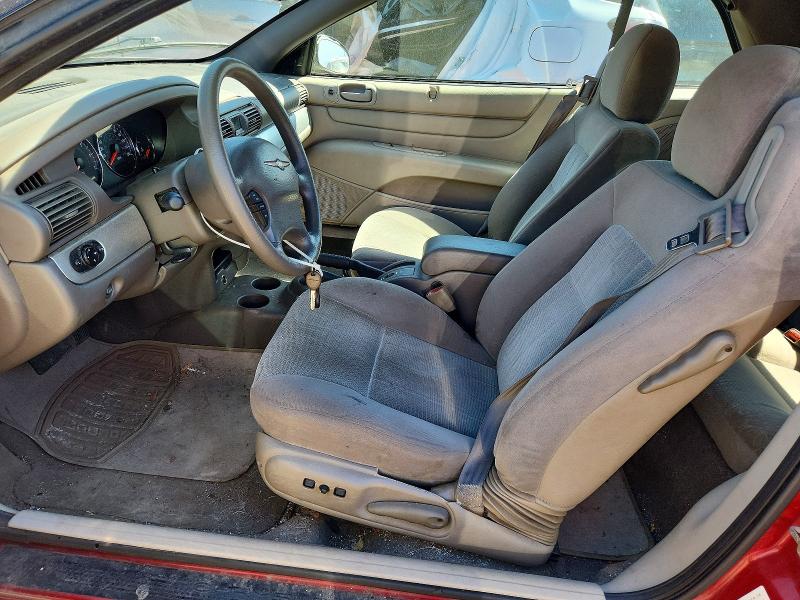 2006 Chrysler Sebring VIN 1C3EL55R16N153889 COPART salvage auction — FRONT END, Il - Salvage Certificate, sold $275 on 2026-07-09 (photo 7)