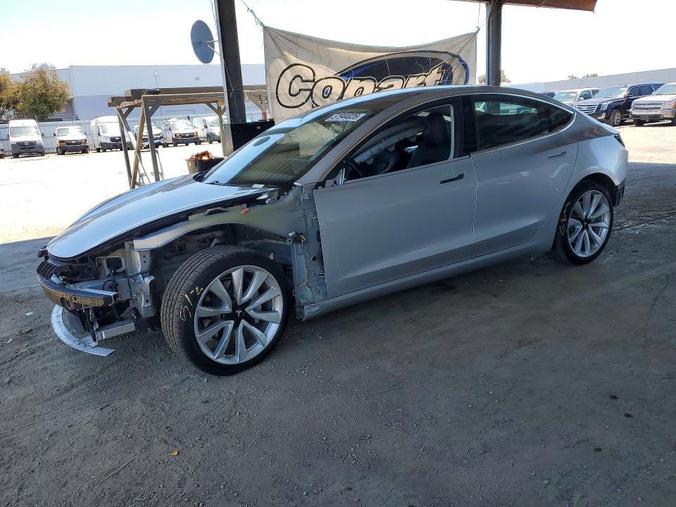 2018 Tesla Model 3 VIN 5YJ3E1EB7JF069253 COPART salvage auction — FRONT END, Ca - Salvage Certificate, sold $7,000 on 2026-07-28 (photo 1)