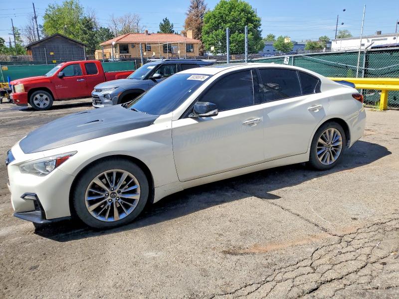 2019 Infiniti Q50 VIN JN1EV7AR4KM558977 COPART salvage auction — FRONT END, Co - Cert Of Title-Rebuilt Salvage, sold $2,100 on 2026-07-14 (photo 1)